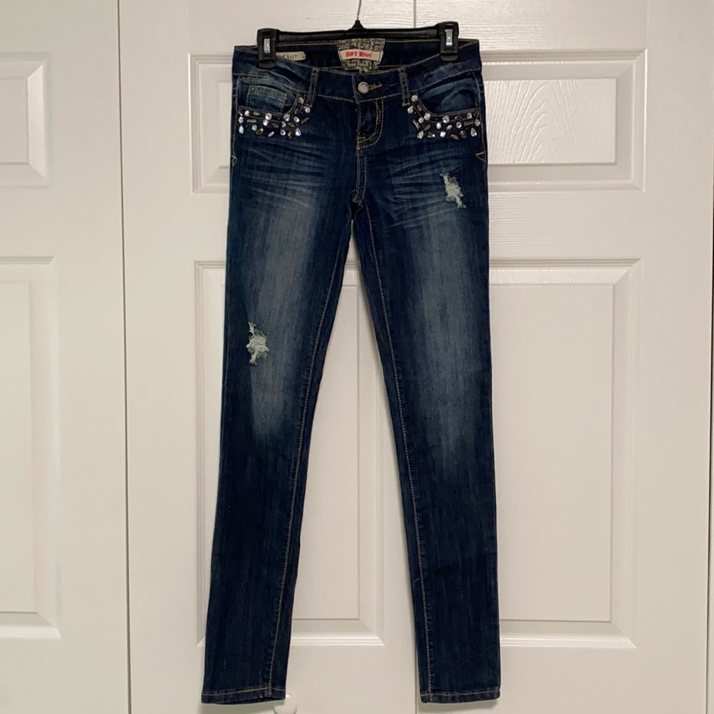 Hot Kiss Skinny Lily Rhinestone Studded Jeans 3